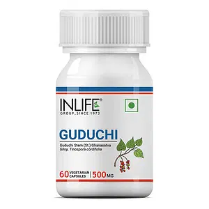 INLIFE Guduchi Giloy (Tinospora Cordifolia) Stem Extract Immunity Boosters for Adults Supplement, 500mg – 60 Vegetarian Capsules