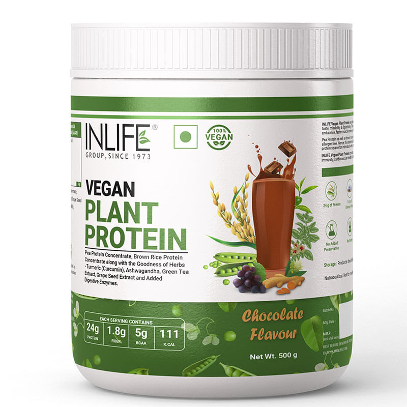 INLIFE Vegan Plant Based Protein Powder 24g Protein (Pea & Brown Rice