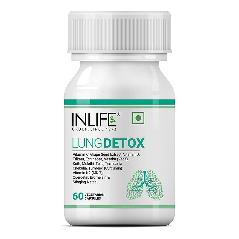 

INLIFE Lung Detox Supplement, with Stinging Nettle, Echinacea, Quercetin, Mulethi, Curcumin, Bromelain, Supports Healthy Lungs - 60 Veg Capsules