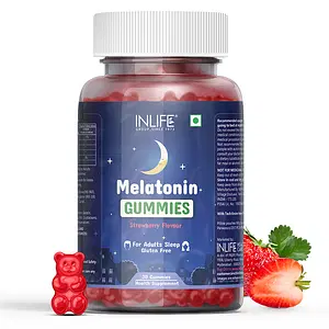 INLIFE Melatonin Gummies 5mg, Sleeping Aid Supplement, Sleep Well, Be Relaxed & Restore Balance with Melatonin for Men Women | Delicious Strawberry Flavour - 30 Gummies