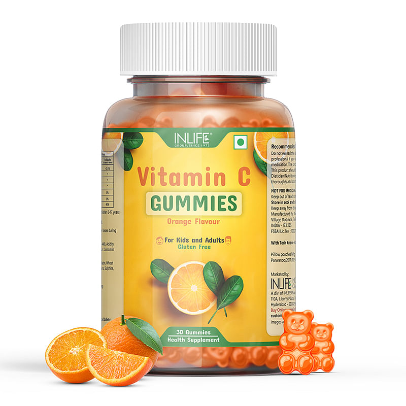 

INLIFE Vitamin C Gummies for Kids Teens Men & Women, Daily Essential Supplements for Immunity Booster, Antioxidant, Skin & Hair Care, Collagen Buil...