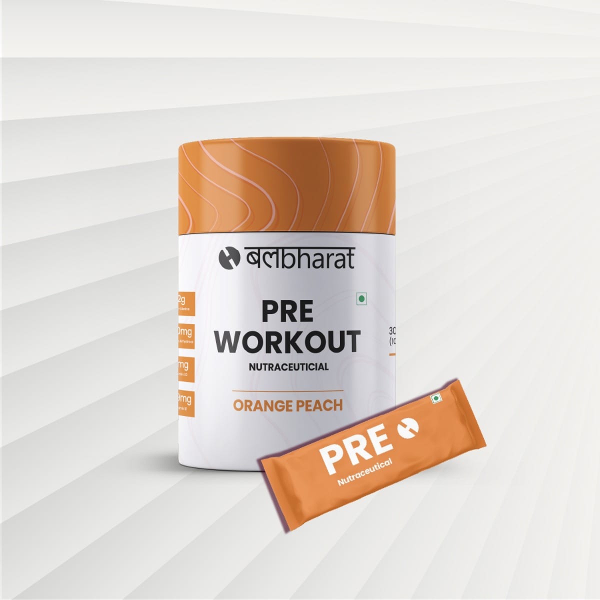

The Bal Bharat Pre-Workout Orange Peach – 30 Servings, Energy Boost with 3g Citrulline, 2g Beta-Alanine, 150mg Caffeine, Ideal for Endurance & Focu...