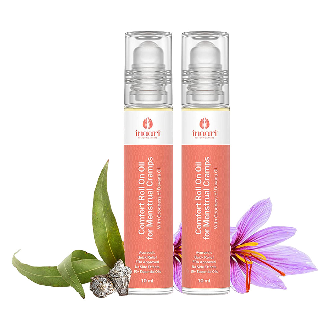 

Inaari Comfort Roll On Oil for Menstrual Cramps 10 ml | Helps Manage Period Cramps, Stress, Mood Swings, Hormonal Headache| Ayurvedic Essential Oil...