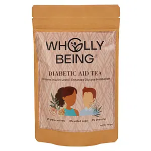 Wholly Being Diabetic Aid Tea for restoring Insulin level and improving glucose metabolism with Gurmar, Amla, Fenugreek seeds, Ashwagandha etc(100gms)