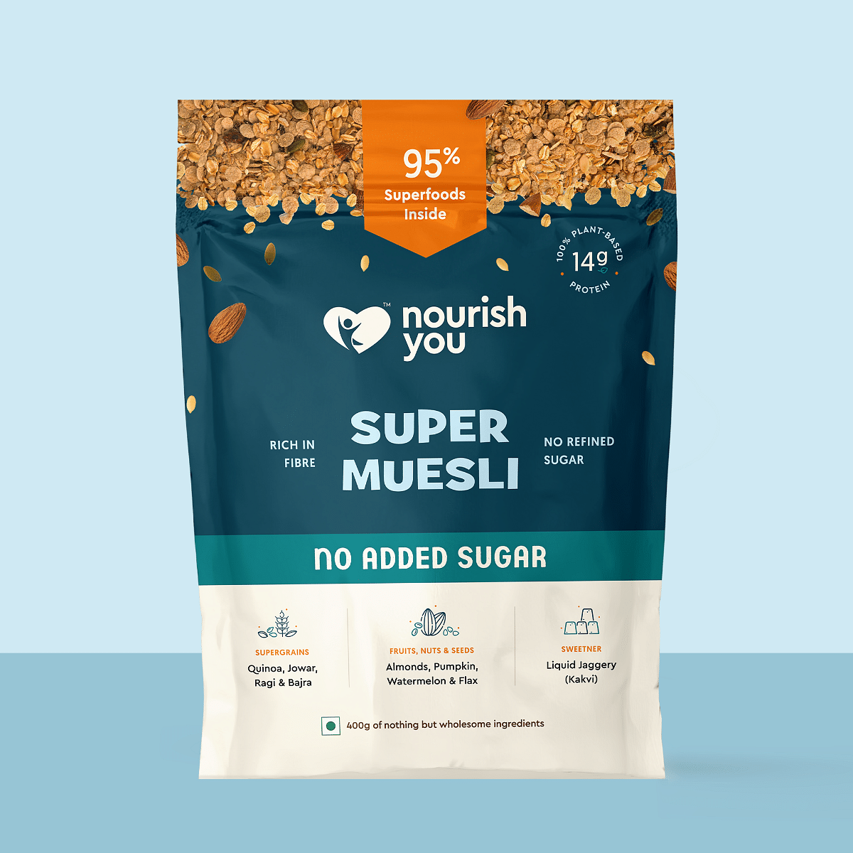 

Nourish You Super Muesli No Added Sugar 400gm