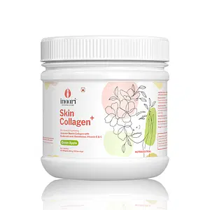 Inaari Collagen Plus Powder, 200gm Green Apple Flavor|Collagen Supplements For Women|Skincare For Healthy & Glowing Skin|Japanese Marine Collagen Type 1 & 3|Glutathione, Vitamin C & E|Hyaluronic Acid