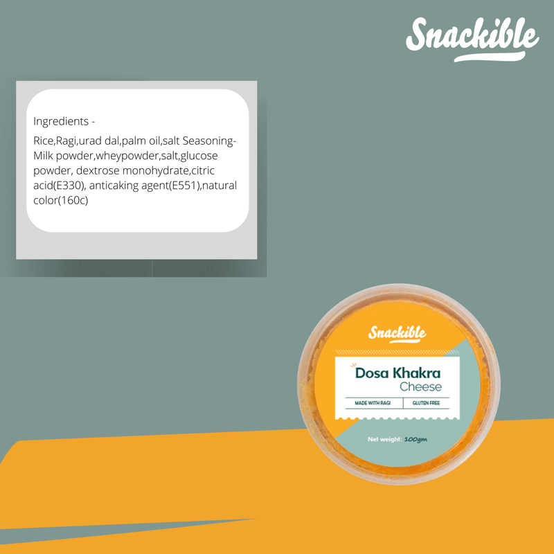 Snackible Crispy Cheese Dosa Khakhra (Pack of 3) 3x100gm Healthy