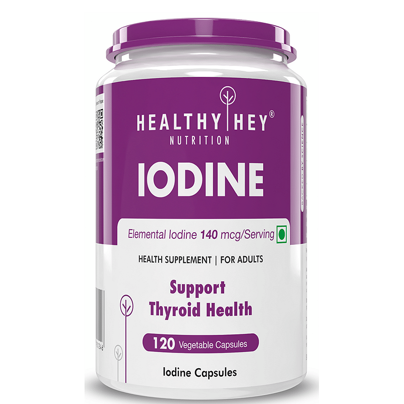 

HealthyHey Nutrition Iodine | Supplement to Support The Thyroid and Maintain Healthy Cellular Metabolism* | 120 Veg Capsules