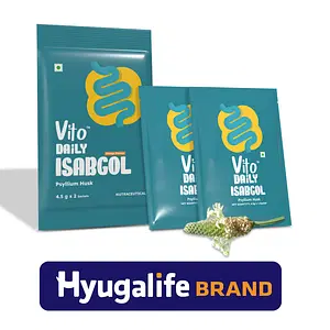 Vito Daily Isabgol Psyllium Husk Powder | Sugar Free| Natural Plant Based Fibre Supplement | Effectively Relieves Constipation | Supports Digestion - (Orange Flavor)
