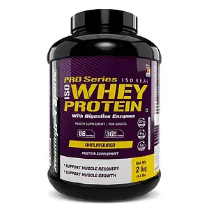 HealthyHey Sports ISO Whey Protein - ISOReal - Produced in USA - 90% Protein - (Unflavoured - 2kg)