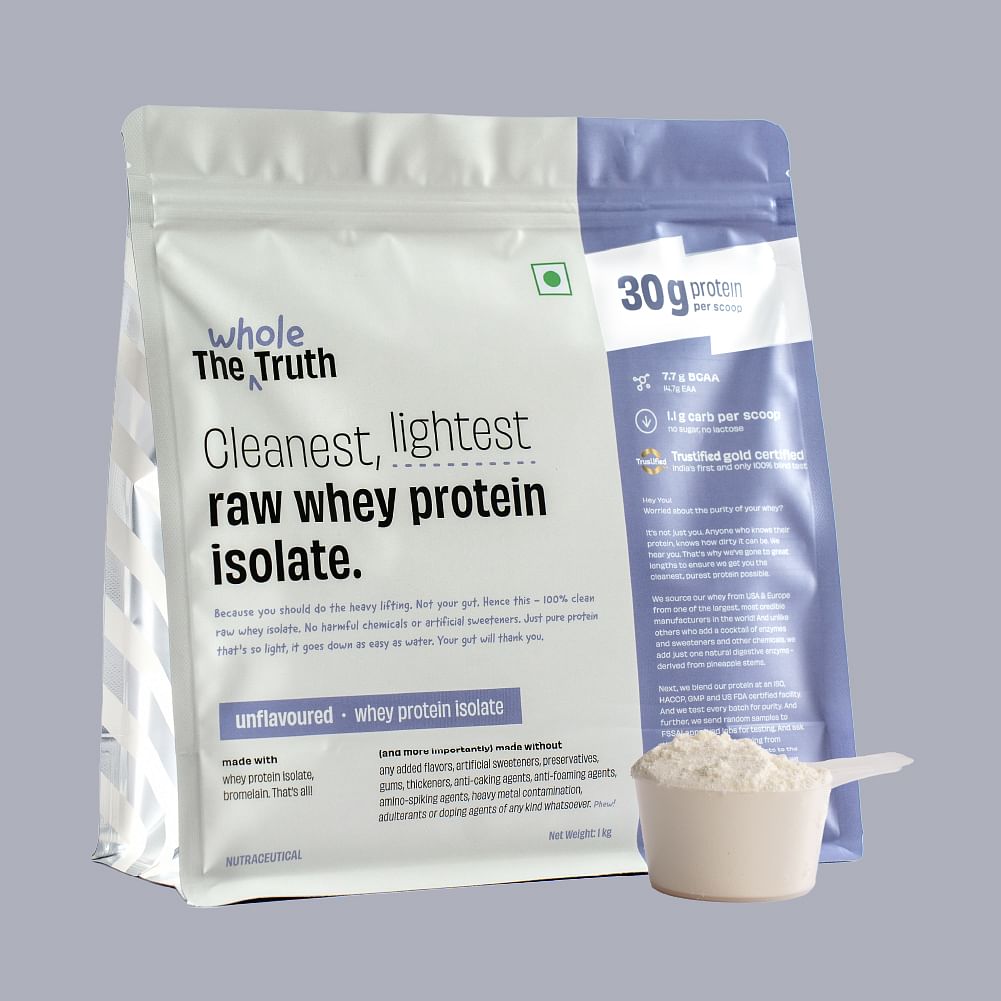 

The Whole Truth Whey Protein Isolate 1Kg | 28 Serving | Unflavoured | 30g Protein | Strength | Faster Recovery & Muscle Building