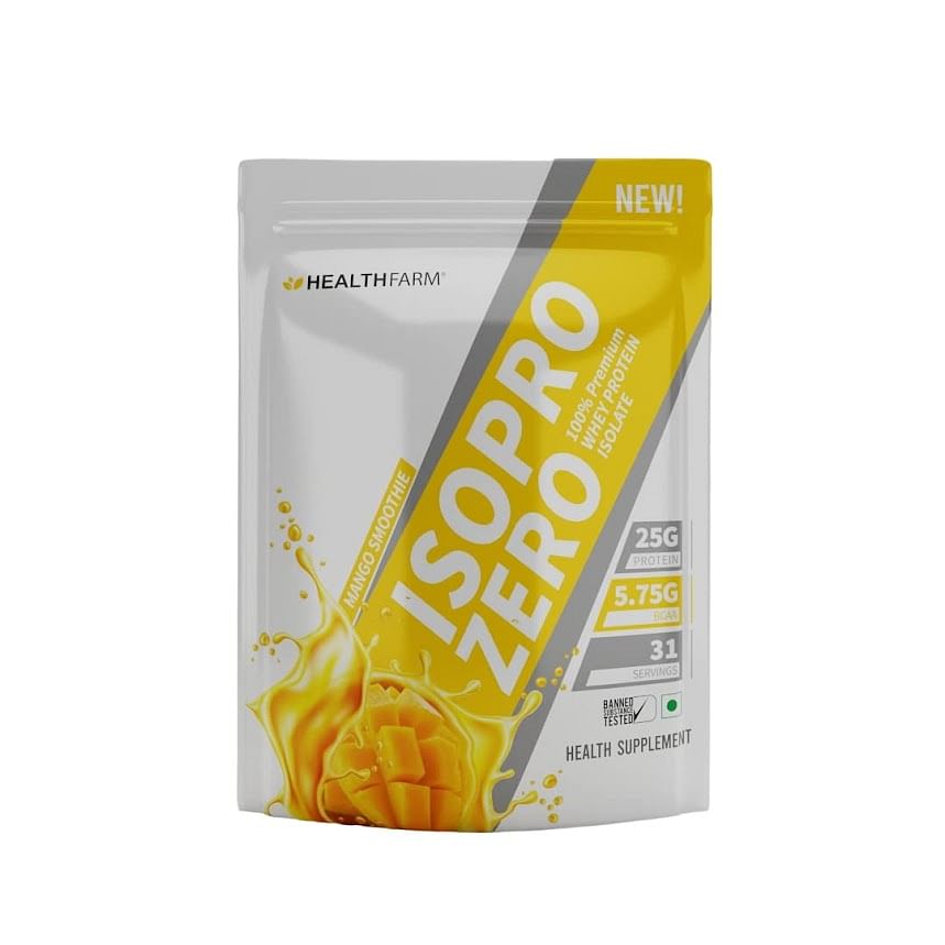 

Healthfarm Isopro Zero Whey Isolate Protein Powder,whey isolate protein 1kg,Mango Smoothie