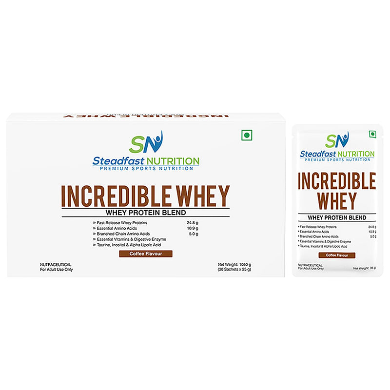 

Steadfast Nutrition Incredible Whey Protein| Isolate and Concentrate Fast release Protein Powder for Men and Women No added preservatives (Coffee, ...