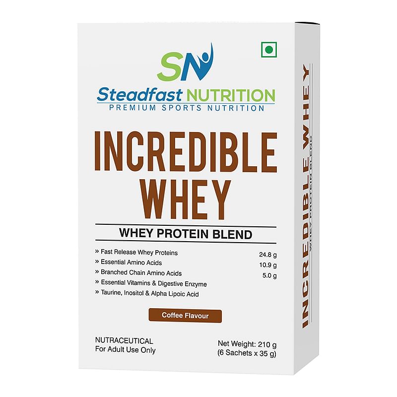 

Steadfast Nutrition Incredible Whey Protein| Isolate and Concentrate Fast release Protein Powder for Men and Women No added preservatives (Coffee, ...