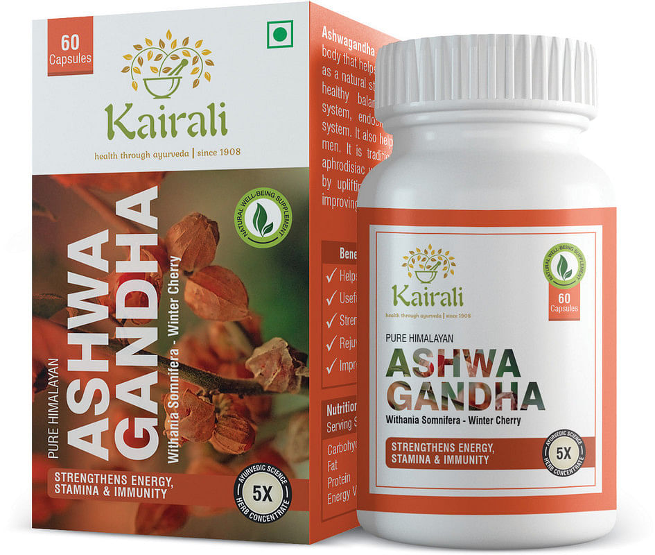 

Kairali Ashwagandha - Herbal Health Supplement for Physical & Mental Strength (60 Capsules)