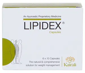 Kairali Lipidex Capsules - Safe and Effective Ayurvedic Medicine for Weight Loss (60 Capsules)