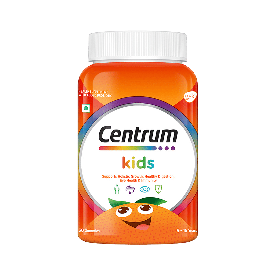 

Centrum Kids, with probiotic, Vitamin C & 11 other nutrients for Immunity, Healthy Digestion & Eye Health (Veg) 30 Gummies