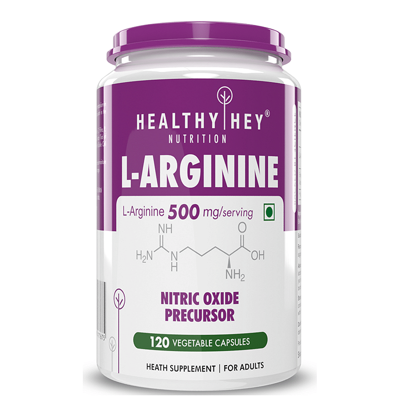 

HealthyHey Nutrition L-Arginine 500mg, 120 Vegetable Capsules