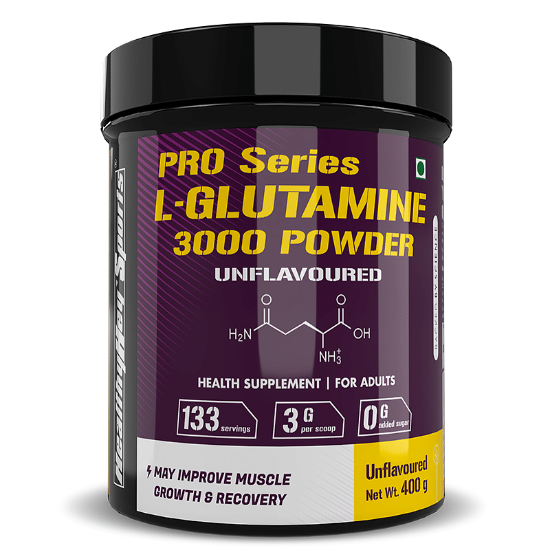 

HealthyHey Sports Glutamine Powder, Muscle Growth and Recovery - 400g - 133 Servings Unflavoured