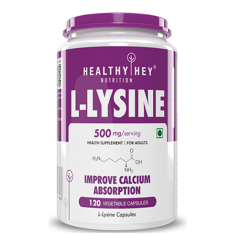 

HealthyHey Nutrition L-Lysine 120 Vegetable Capsules (500mg)