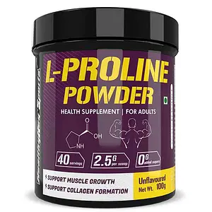 HealthyHey Sports L- Proline Powder - 100g - Unflavoured