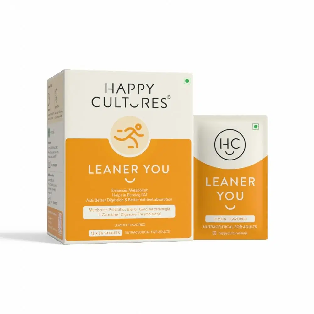 Happy Cultures Leaner You Probiotics, L-Carnitine & Garcinia Cambogia | Boosts Metabolism, Reduces Cravings & Supports Weight Loss | For Men & Women | 15 Sachets (2g Each) Happy Cultures Leaner You Probiotics, L-Carnitine & Garcinia Cambogia | Boosts Metabolism, Reduces Cravings & Supports Weight Loss | For Men & Women | 15 Sachets (2g Each)