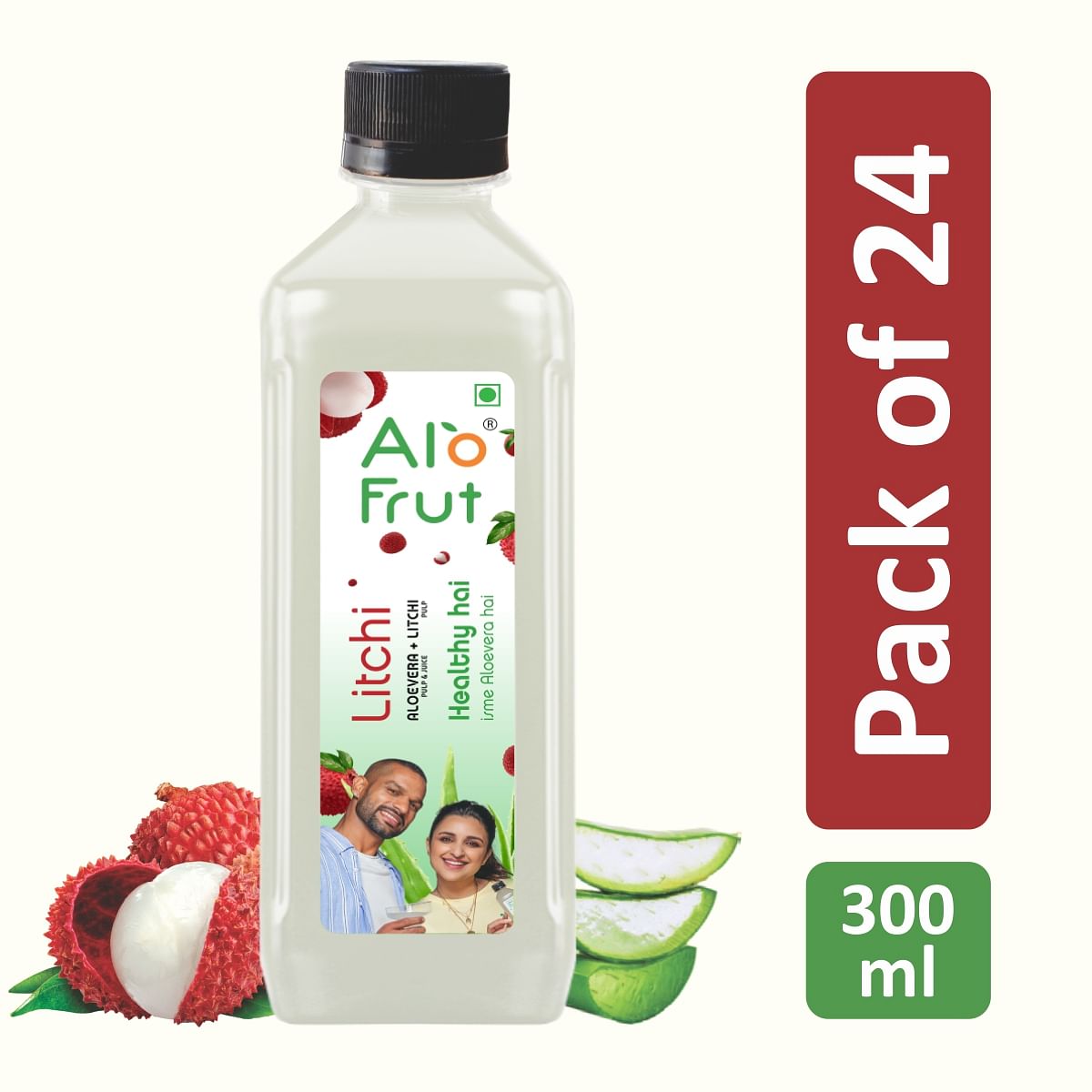 

Alo frut Litchi Fruit Drink with Tasty Aloevera Chunks & Juice -300ml (Pack Of 24)| Natural Goodness of Fruits and Aloevera Chunks | Ready-to-Serve...