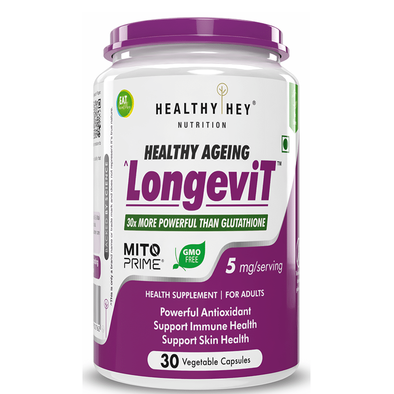 

HealthyHey Nutrition LongeviT - MITOPRIME® - Support Skin Health - 30 Vegetable Capsules