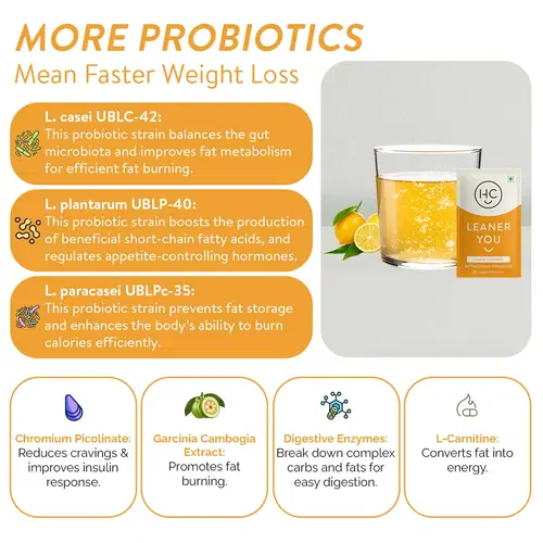 Happy Cultures Leaner You Probiotics, L-Carnitine & Garcinia Cambogia | Boosts Metabolism, Reduces Cravings & Supports Weight Loss | For Men & Women | 15 Sachets (2g Each) Happy Cultures Leaner You Probiotics, L-Carnitine & Garcinia Cambogia | Boosts Metabolism, Reduces Cravings & Supports Weight Loss | For Men & Women | 15 Sachets (2g Each)