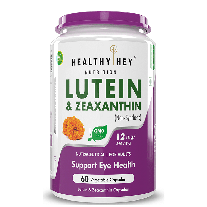 

HealthyHey Lutein 10 mg with Zeaxanthin - Support Eyes Health - 60 Veg. Capsules (Pack of 1)