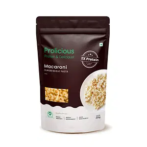 Prolicious Macaroni Pasta | 2X Protein | No Maida | Made with Durum Wheat | 400g