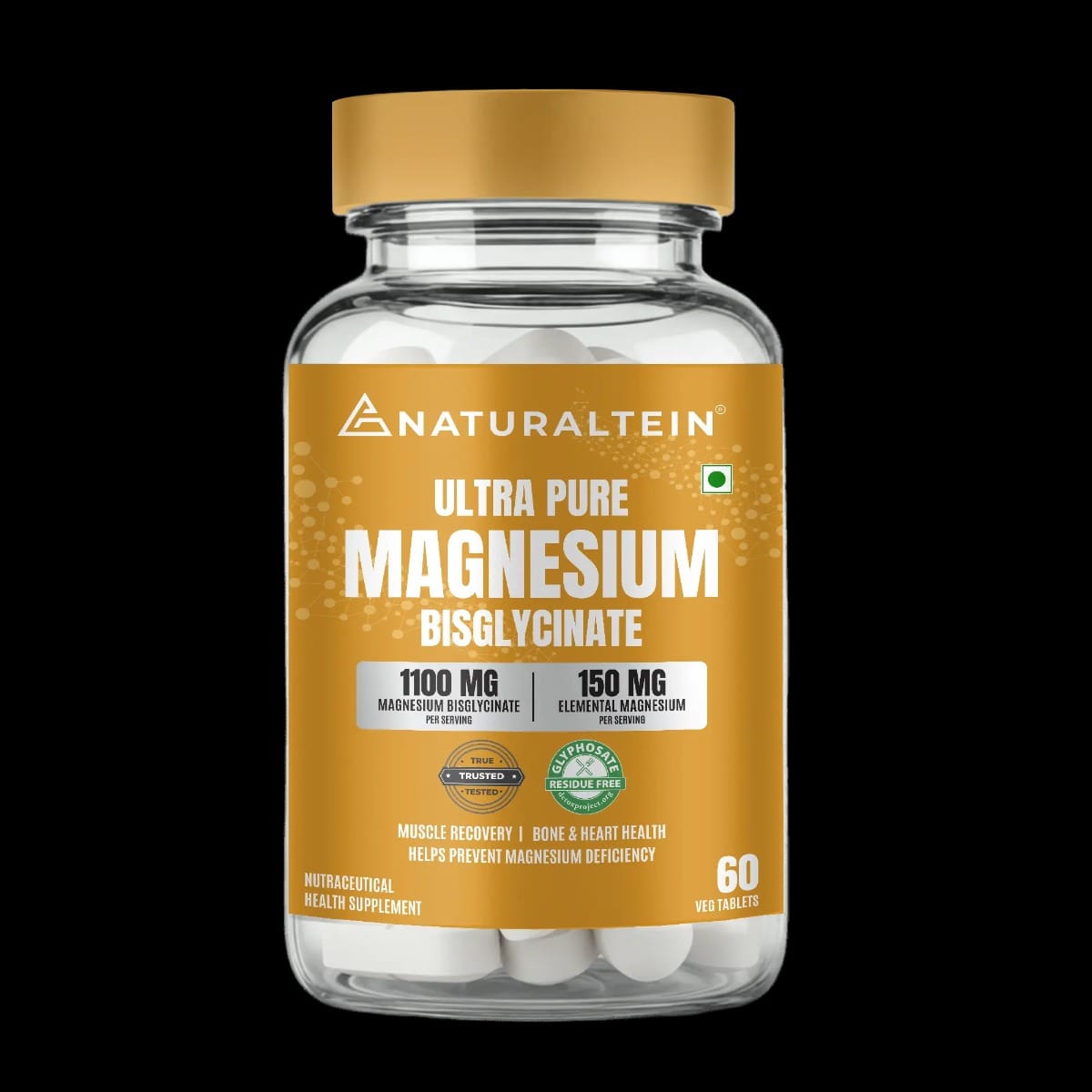 

Naturaltein Magnesium Glycinate - 1100 mg, 60 Tablets