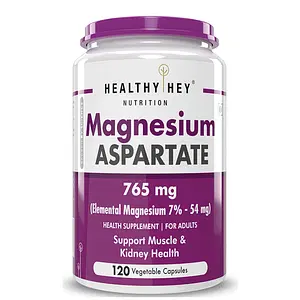 HealthyHey Nutrition Magnesium Aspartate - 765 mg - 120 Vegetabel Capsules