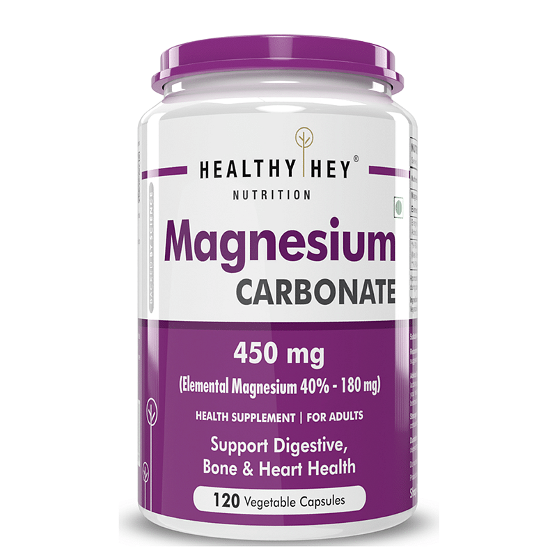 

HealthyHey Nutrition Magnesium Carbonate 450mg - 120 Vegetable Capsules