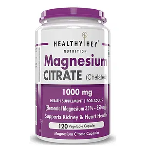 HealthyHey Nutrition Magnesium Citrate - 1000 mg - 120 Vegetabel Capsules