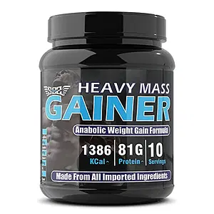 Weight Gainer High Protein Powder by SOS Nutrition for Heavy Mass, 81G Protein, Added Multivitamins, Digestive Enzymes, Rich Chocolate Mass Gainer