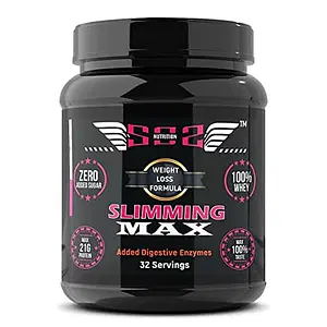 SOS Nutrition Slimming Max Weight Loss Product for Women Whey Protein Powder (32 Servings, Strawberry, Glowing Skin, Healthy Hairs, Immunity Booster)