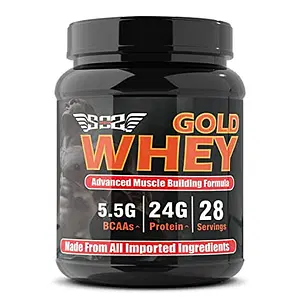 SOS Nutrition GOLD Whey Protein Powder for Muscles (High Protein, 5.5g BCAAs, Rich Chocolate, 2 LB, Digestive Enzymes, Added Vitamins & Minerals)