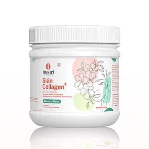 Inaari Skin Collagen Plus Powder 200gm | Blueberry Flavour | 25 Serving | Glutathione | Vitamin C & E | Glowing Skin