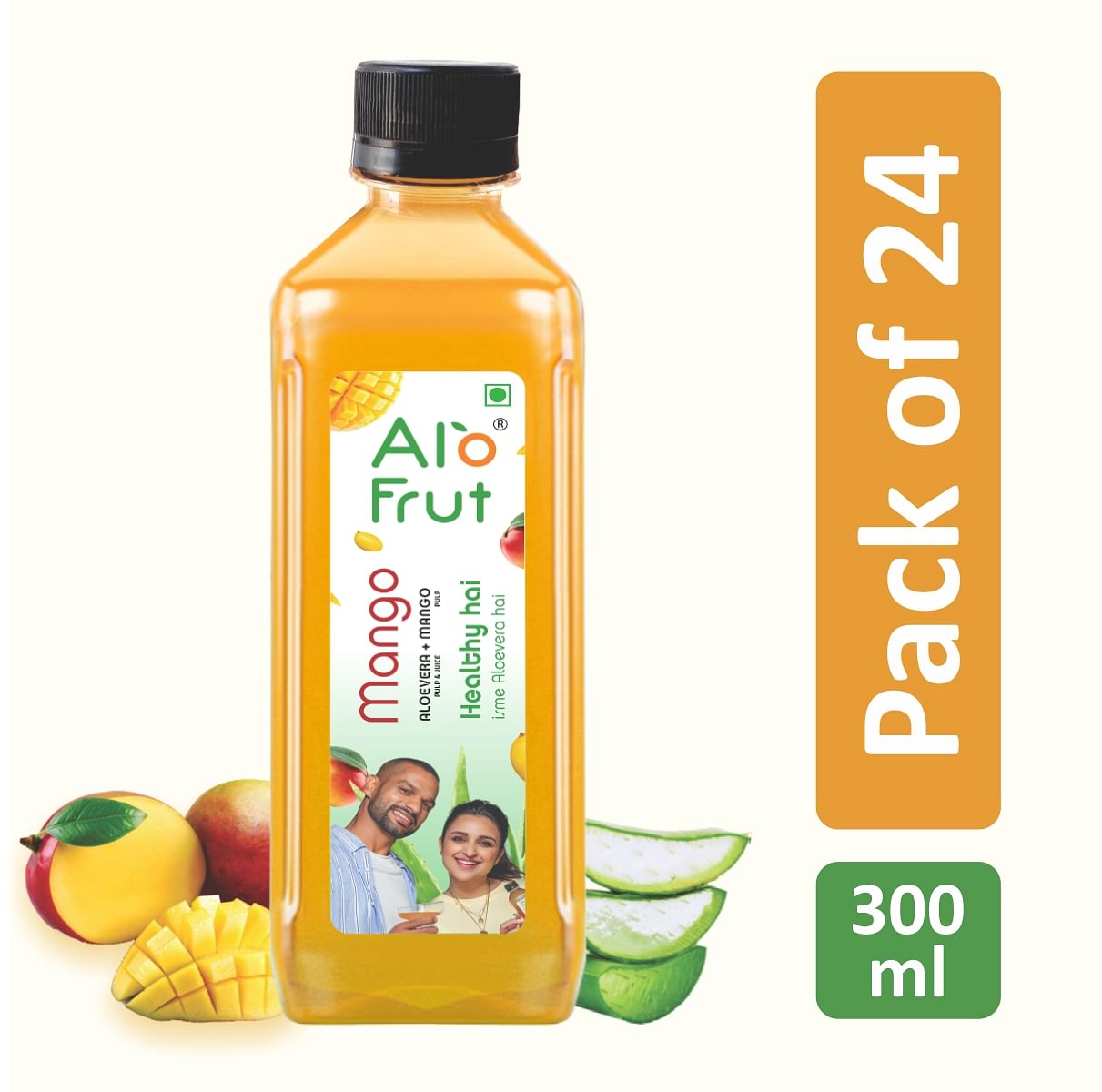 

Alo frut Mango Fruit Drink with Tasty Aloevera Chunks & Juice - 300ml (Pack of 24) | Goodness of Mango and Aloevera Chunks| Ready-to-Serve Fruit Ju...