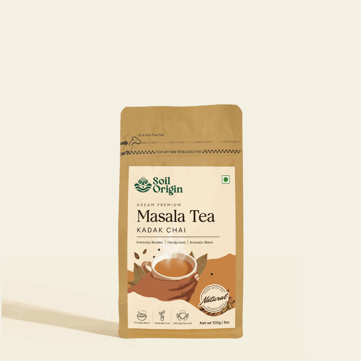 Soil Origin Assam Masala Tea | Kadak Chai | Immunity Booster | 7 Spice Blend
