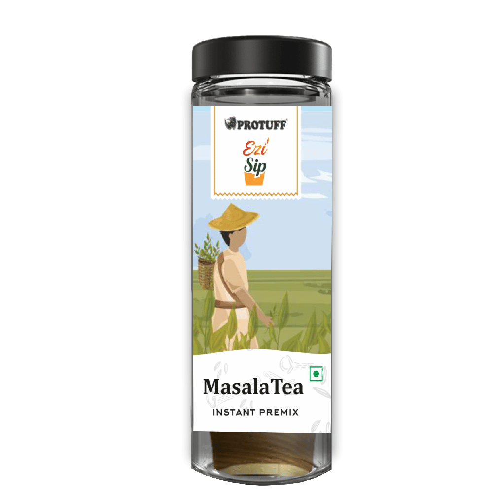 PROTUFF Masala Tea Instant Premix | Set of 7 glasses in a plastic jar-picture-24