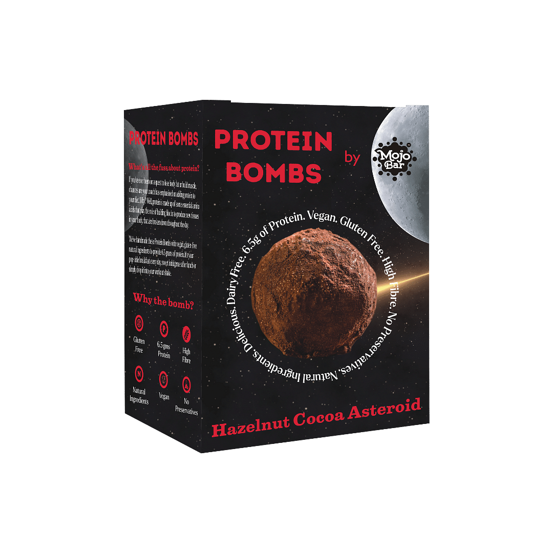 

Mojo Bar Protein Bombs - Hazelnut Cocoa Asteroid , 150g (10 Balls - High Protein, Vegan, Gluten Free)