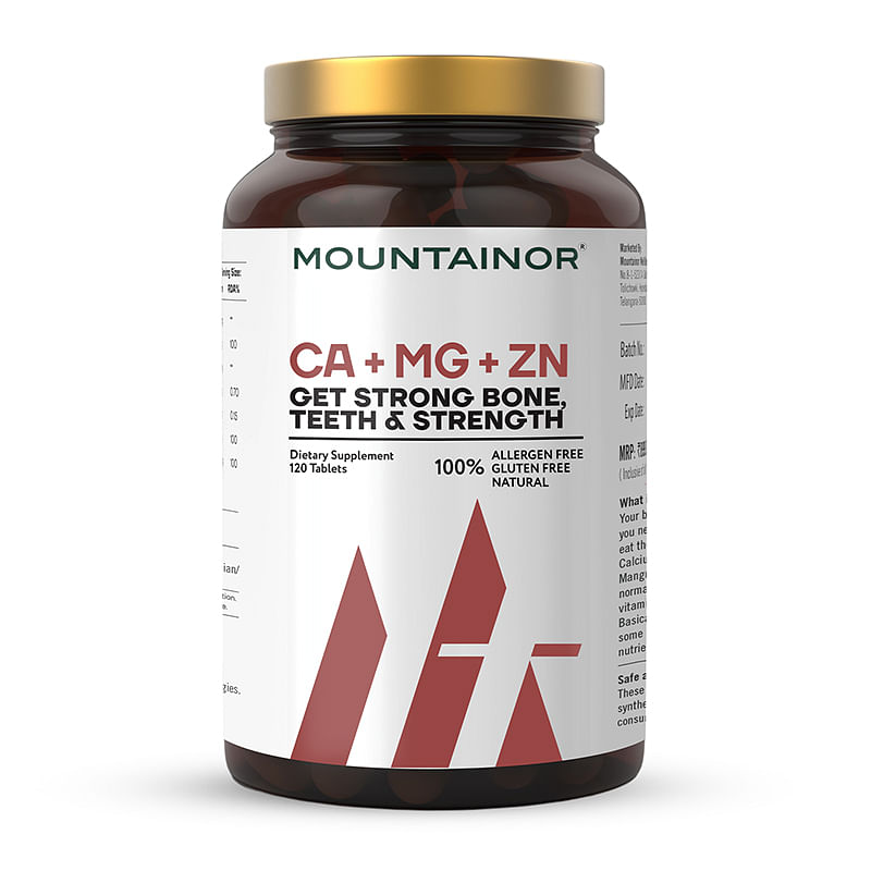 

MOUNTAINOR Organic Calcium, Magnesium, Zinc(120 Veg Tablets) Clinically Researched for Men & Women