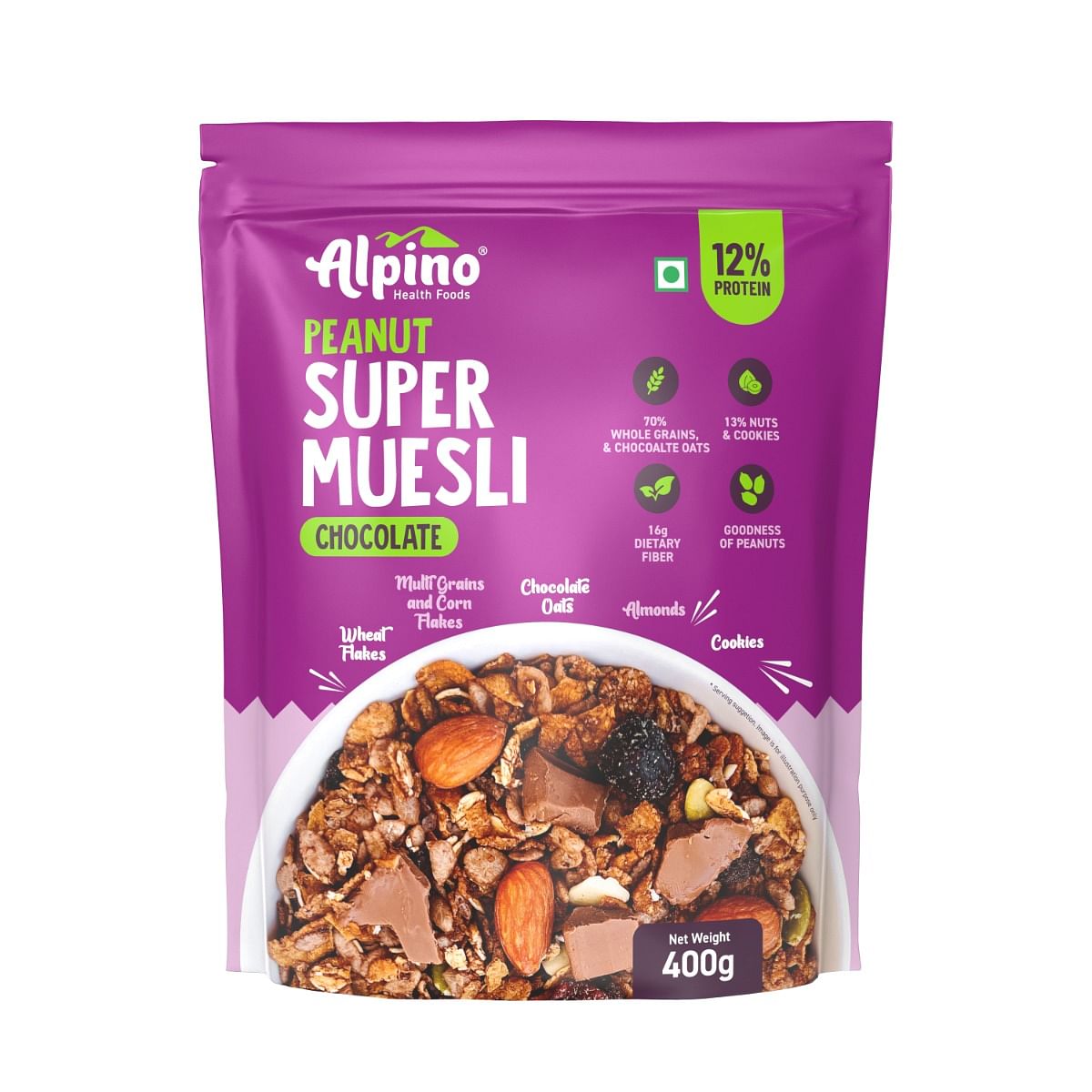 

Alpino Super Chocolate Muesli Nuts & Cookies 400g