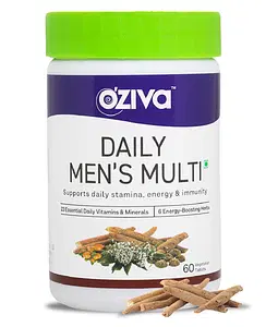 Oziva Daily Men's Multi Tablets - 60 Veg Tab (Multivitamin For Men With Ashwagandha, Akarkara & Choline)