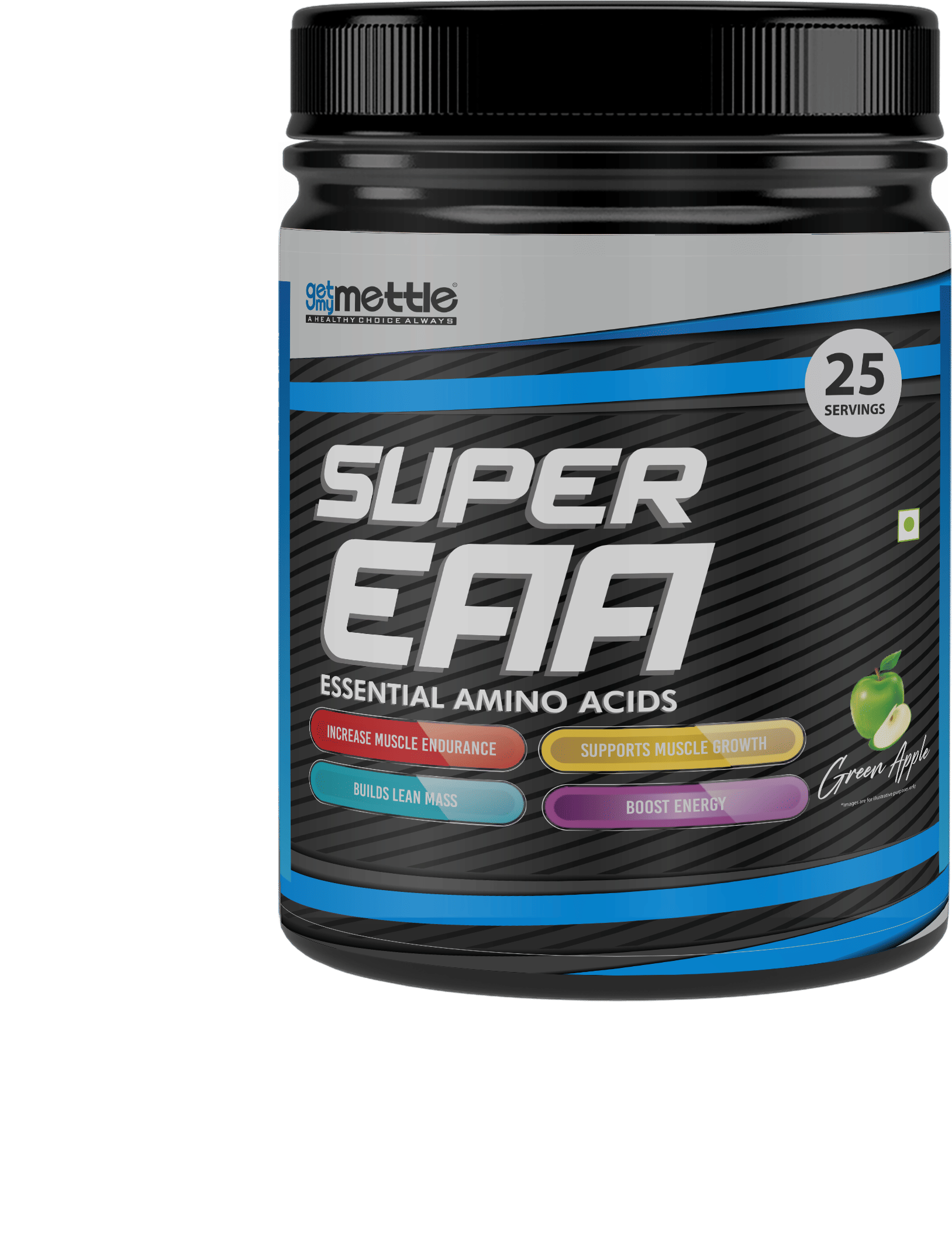 

Getmymettle Super Eaa (Essential Amino Acids) Scientific Blend of EAA+BCAA for Intra/Post Workout Green Apple 250g