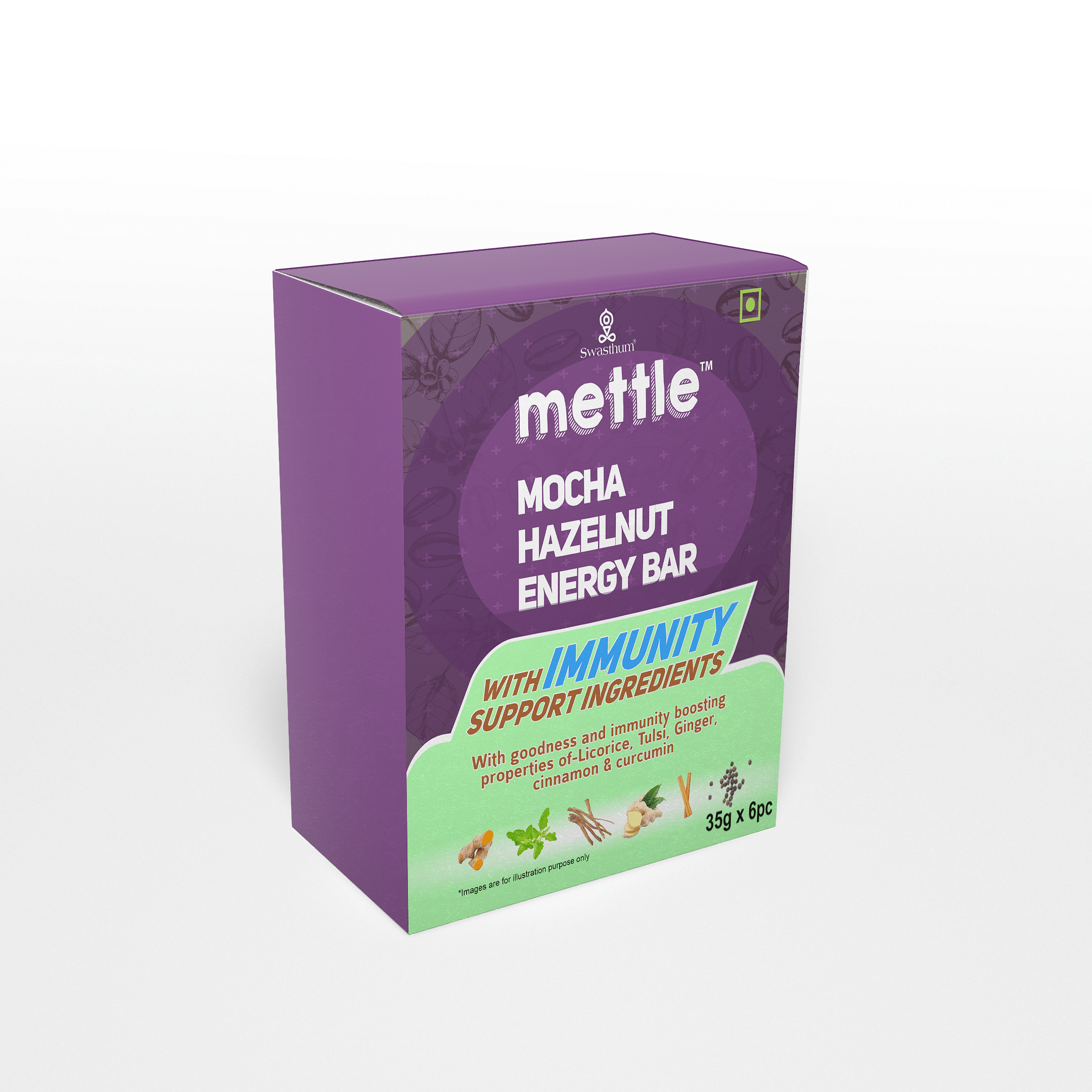 

Getmymettle Energy Immunity Bar 35g Pack of 6pc Mocha Hazelnut 210g
