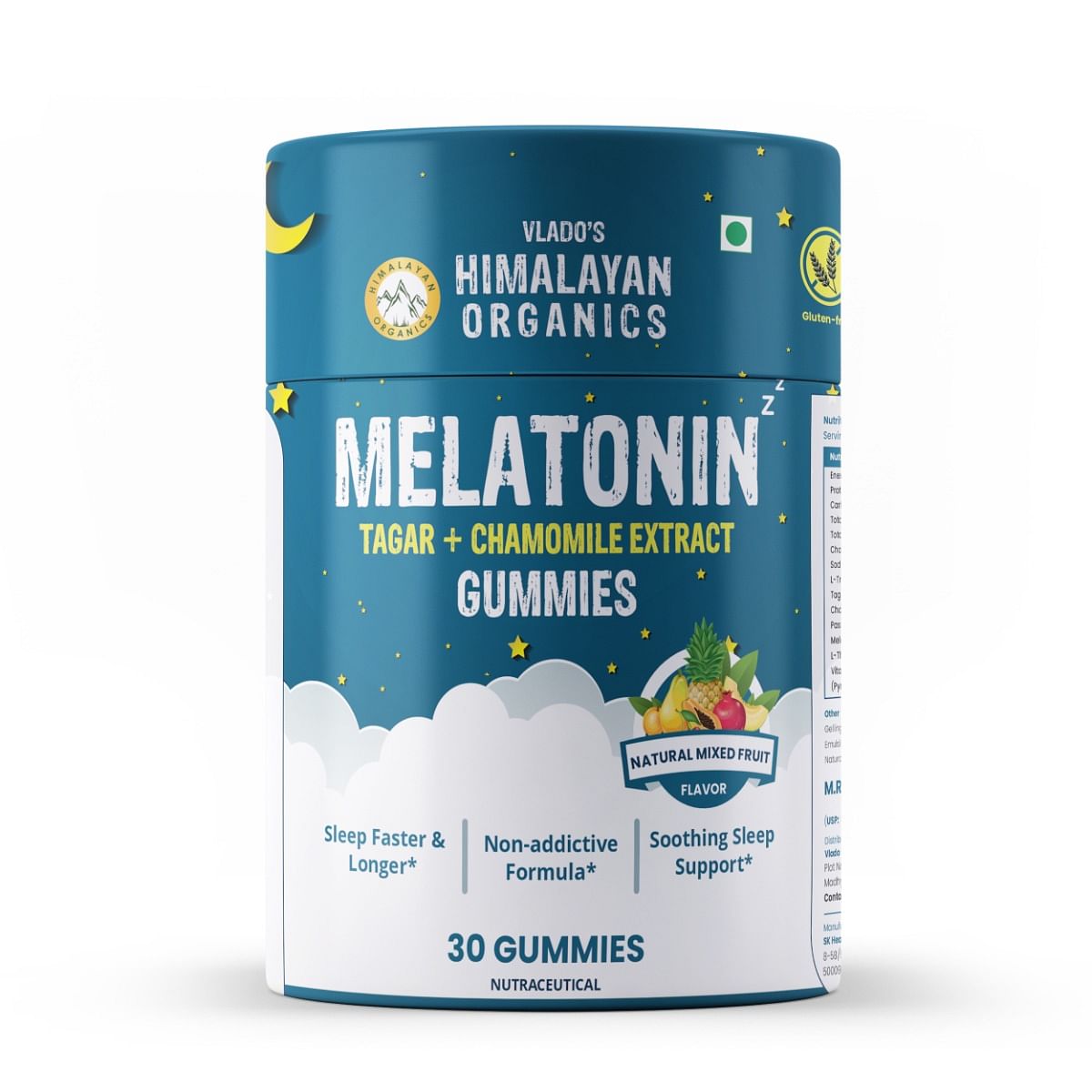 

Vlado's Himalayan Organics Melatonin Tagar + Chamomile Extract Gummies | Sleep Faster & Longer | Non-addictive Formula | Soothing Sleep Support (30...