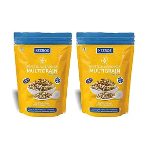 Keeros Multigrain Diabetic Snack Food - Ready to Eat, High Protein, Tasty, Low GI, Healthy Mix of Roasted Pearl Millets, Soyabeans, Dew Beans, Green Grams, Rice Flakes, White Wheat, (Pack of 2 X 400g)